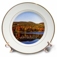 3dRose Print of Squantz Pond Connecticut, Porcelain Plate, 8-inch   555462069